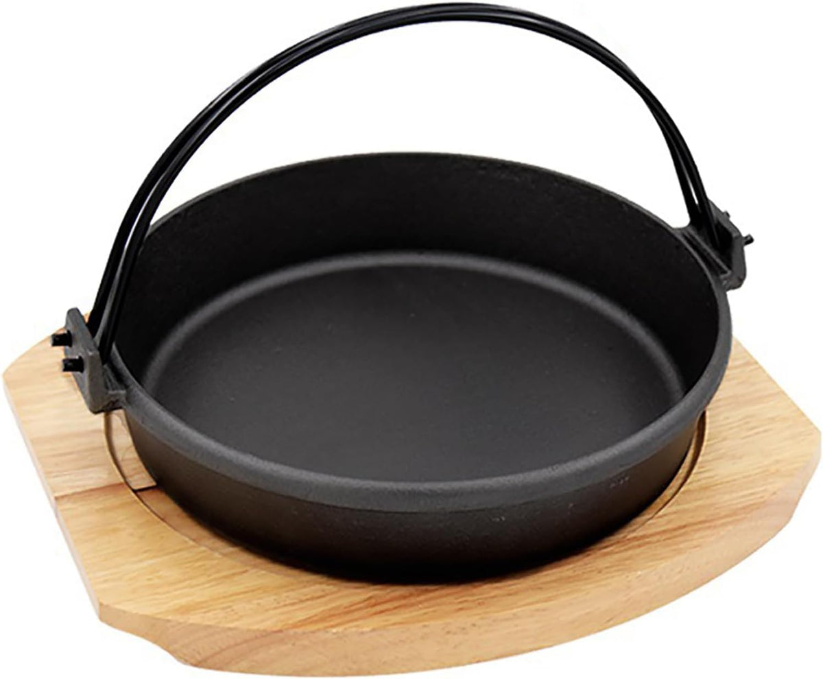 Japanese Cast Iron Sukiyaki Pan Iron Pot Shabu Shabu Nabe Hotpot Induction Cookware, Made in Japan for Camping Cooking, BBQ, Induction Cooker,30CM
