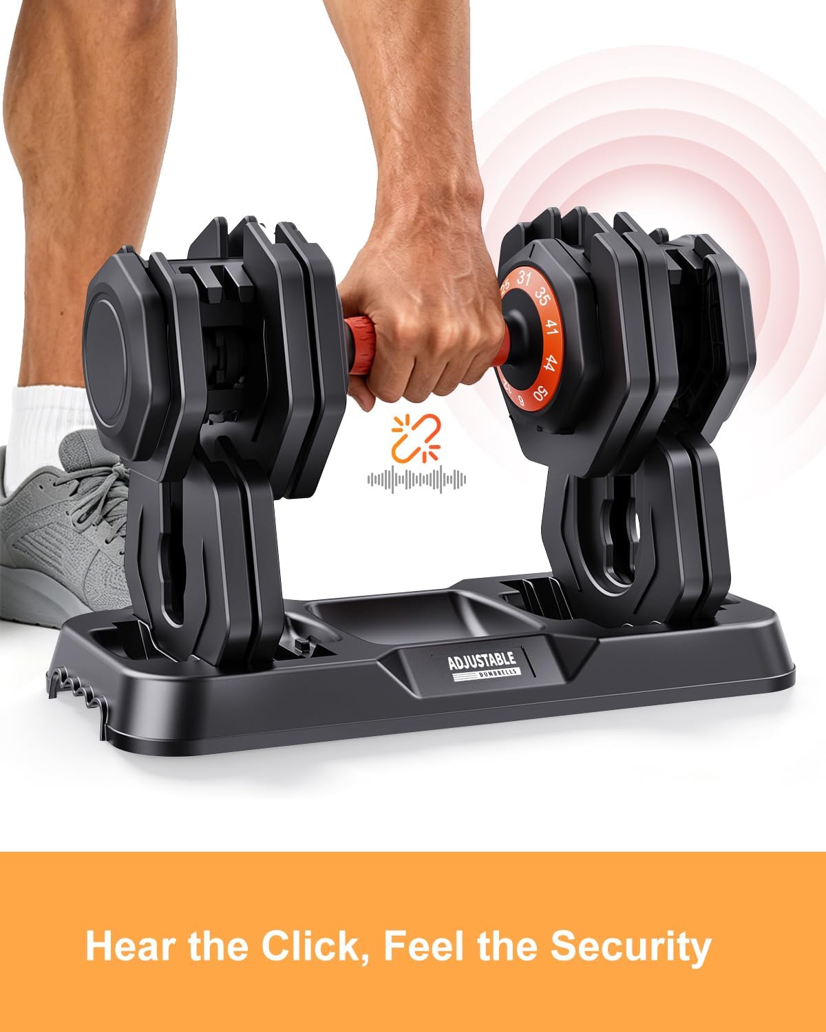 Adjustable Dumbbell Set 25lb/50lb, 10 in1 Adjustable Dumbbells for Home Gym