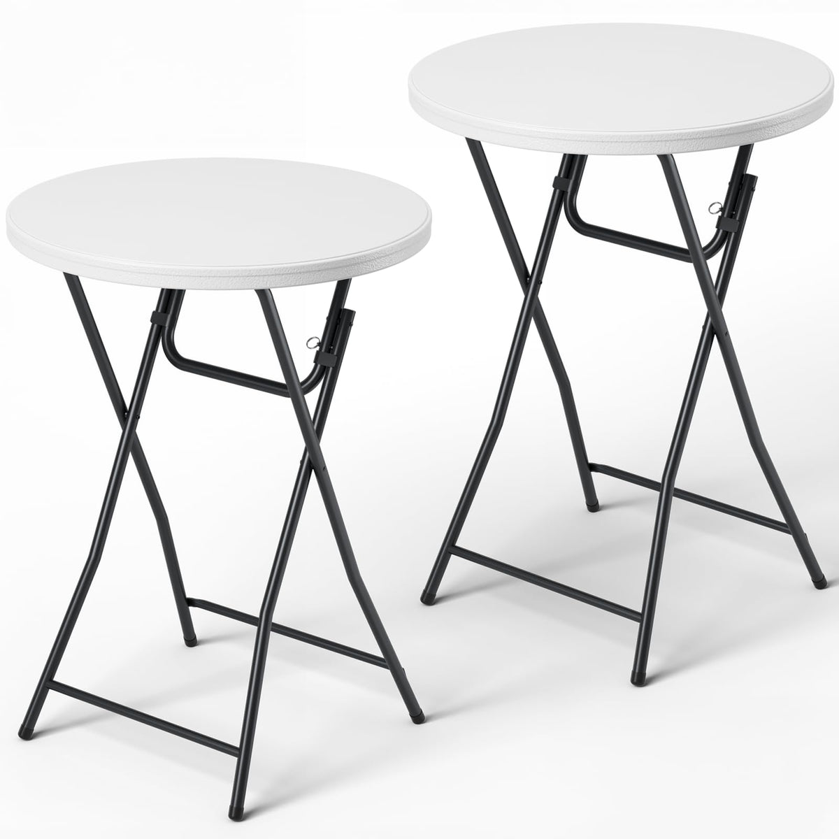 30 Inch Folding Table, Adjustable Height Portable Folding Table, Foldable TV Tray Table, Small Laptop Desk & Picnic Table for Indoor Outdoor Use, Bedroom, Camping, Patio, BBQ, RV