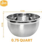 YBM HOME Heavy Duty Professional Stainless Steel Mixing Bowl – Commercial Grade Deep Prep & Serving Bowl for Baking, Cooking, Dough Mixing & Food Prep, Dishwasher Safe, 0.75 Quarts