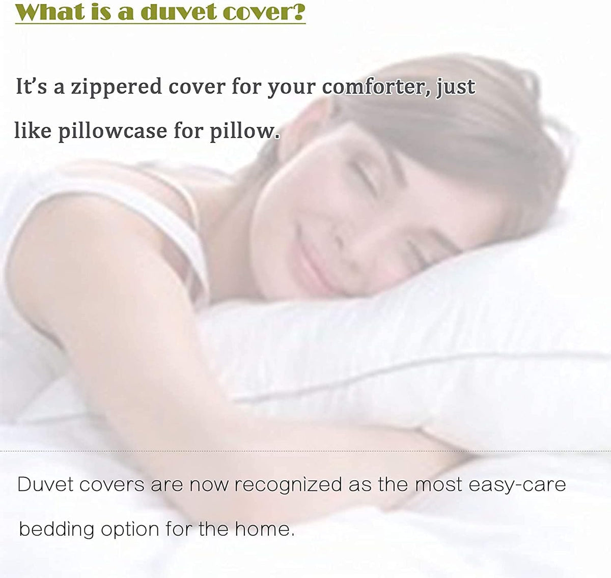 FADFAY Floral Duvet Cover Set 100% Cotton Green Striped and Beige Bedding White Flower Branches Print 600 TC Soft Reversible Zipper Bed Cover & 2 Pillowcases,King/Cal King(106x92)