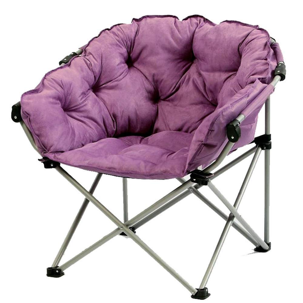Lounge Chair, Fabric Stool Chair Lazy Couch Chair Lounge Chair Moon Chair Folding Chair Lunch Break Chair 65x65x93cm(Green)