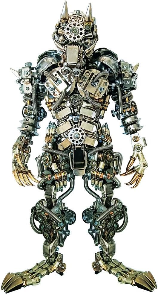 3D Metal Puzzle Werewolf Model Kit, 2000PCS DIY Assemble Steampunk Mechanical Hyperrealistic Werewolf Model, Creative Handcrafted Metal Art Craft Desktop Display & Decoration for Adults