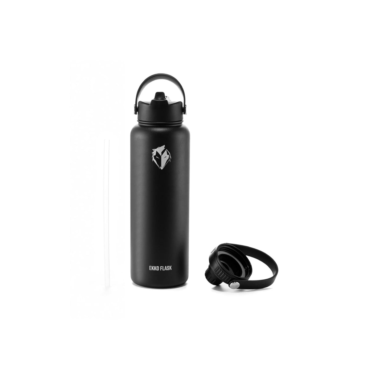 Ekkovision Ekko Flask Insulated Water Bottle, Stainless Steel, Black,128 Oz
