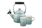 Le Creuset Demi Kettle (1.25 qt.) and 2 Mugs (14 oz. each), Oyster