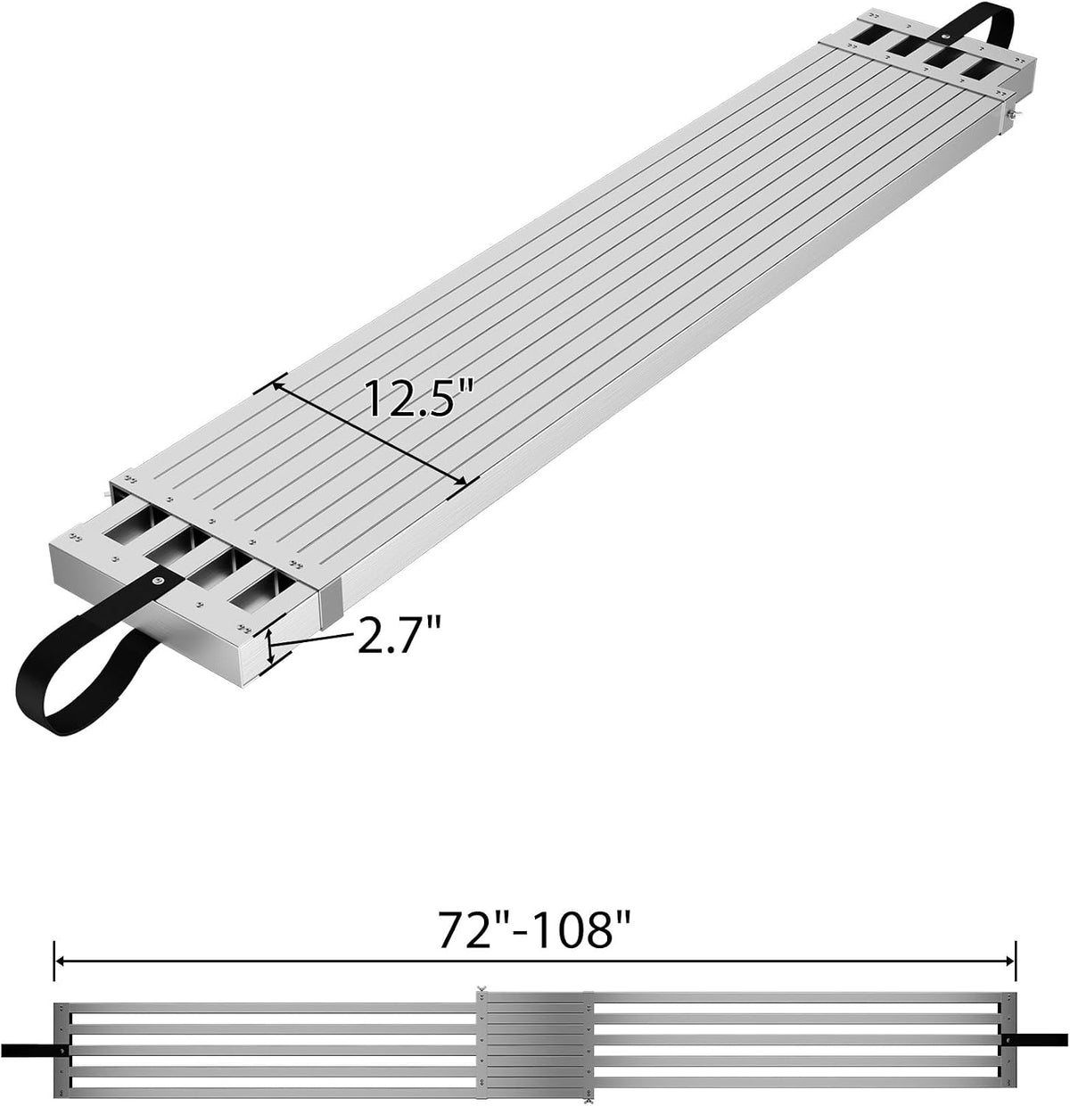 6-9ft Aluminum Work Plank, Telescoping Scaffold Plank