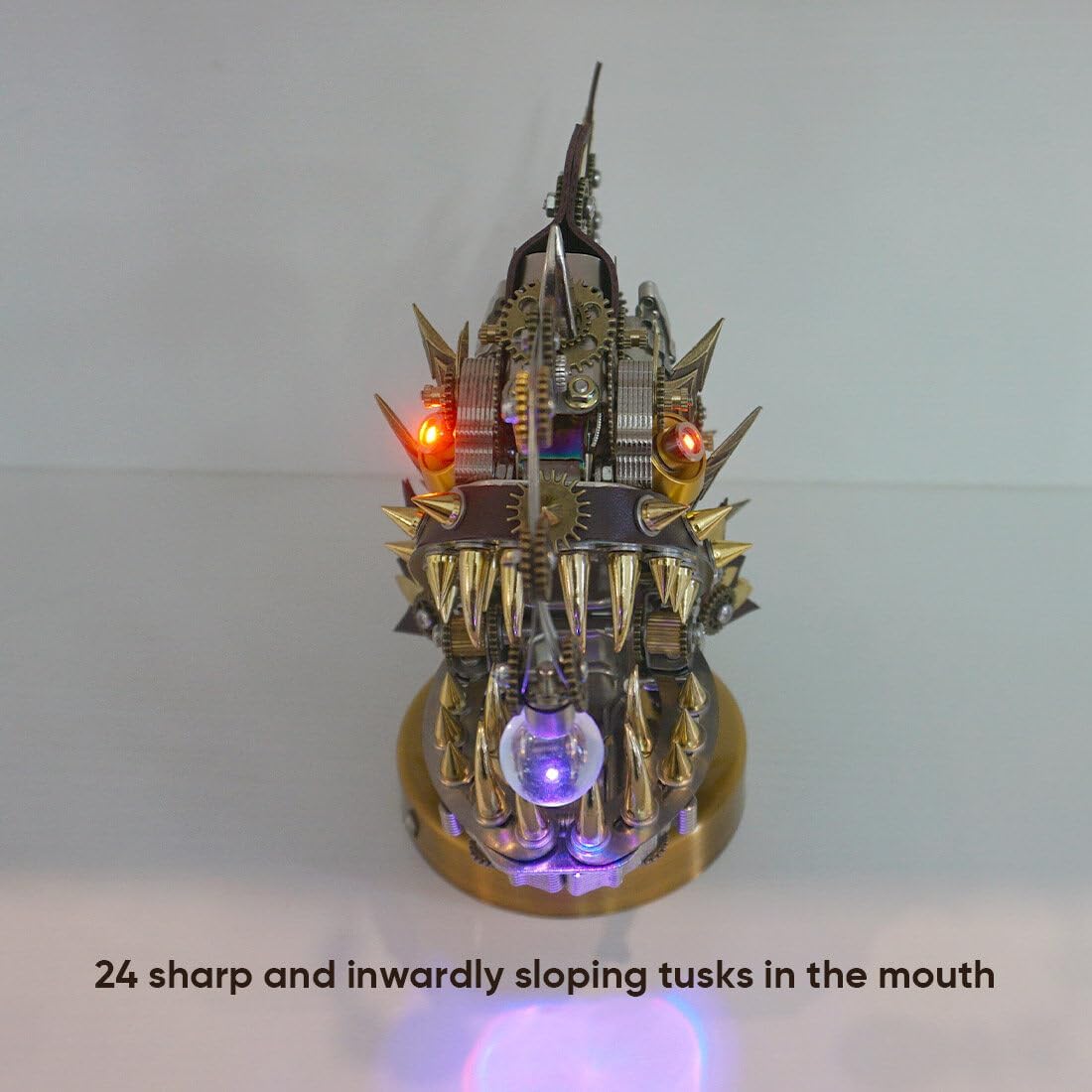3D Metal Puzzle Mechanical Lantern Fish Model Kit with Color Changing Lamp