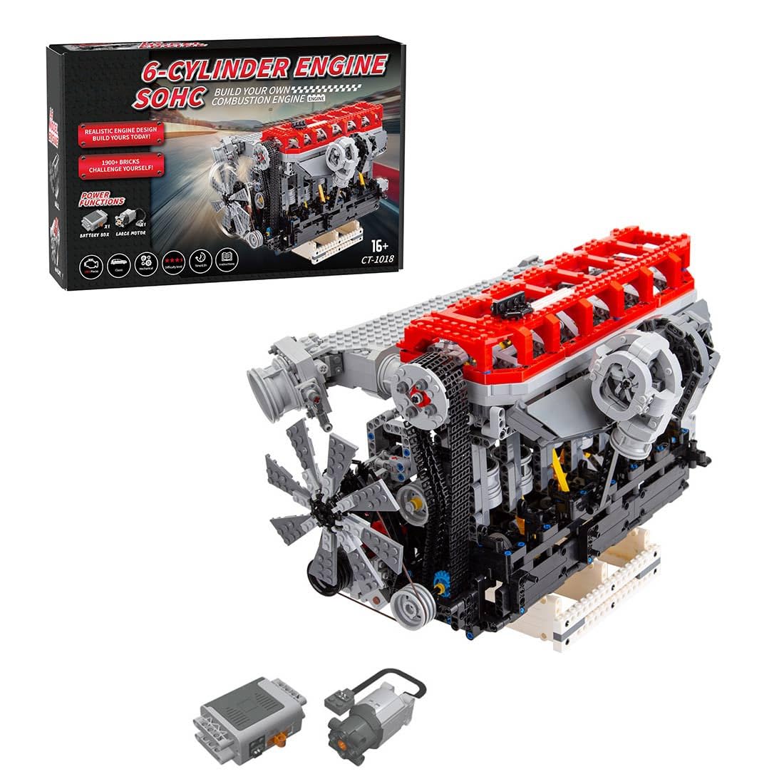 OHV 5.0L V8 Engine Building Blocks and Construction Toy, Collectible Technology-Themed Model to Build and Display, Great Gift for Birthdays, Christmas (2106 PCS)