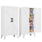 Letaya White Storage Cabinet with Adjustable Shelves-Metal Home Kitchen Pantry Cabinets with Doors,Organization Locker for Cupboard/Bedroom/Dining/Living/Bathroom/Office/Garage Room