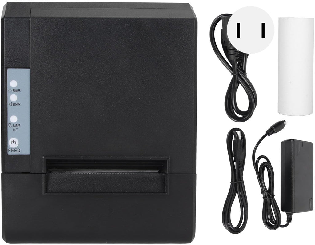 Thermal Label Printer, Thermal Receipt Printer 80mm Auto Cutter ESC POS Command for Retail (US Plug 110‑240V)