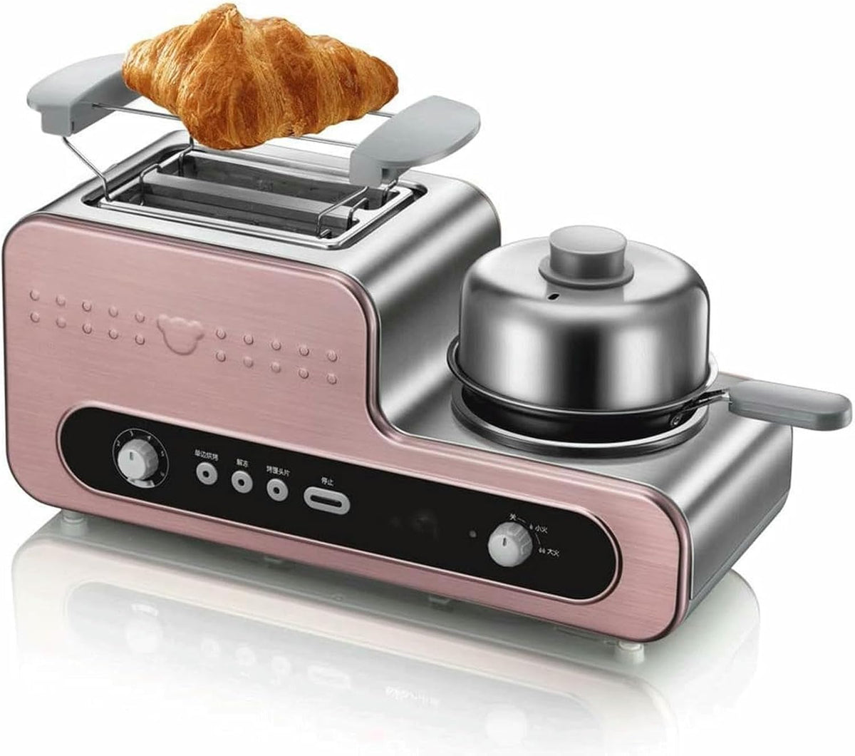 3-In-1 Breakfast Station with Stainless Steel Toaster, Coffee Maker & Ceramic Griddle - All-in-One Solution for Your Morning Meal
