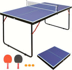 4.5FT/6FT/9FT Ping Pong Table Foldable, MDF Multi-Use Portable Table Tennis Table with Net, Paddles & Balls for Kids Teens Adults Indoor/Outdoor Game - Quick Assembly