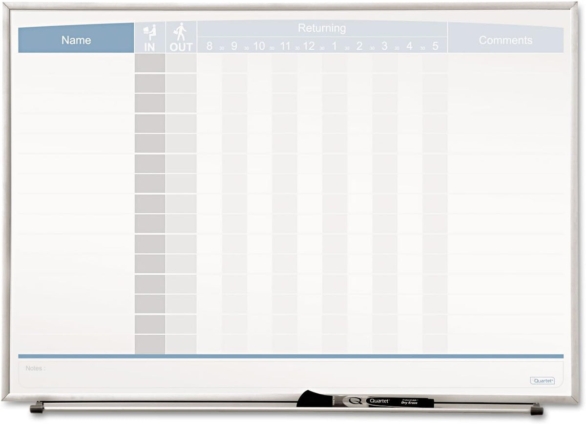 Quartet QRT33704 - Horizontal Matrix Employee Tracking Board