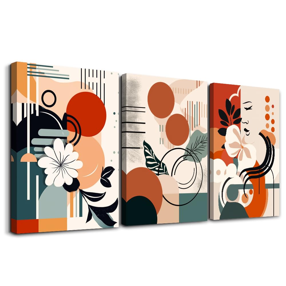 MHARTK66 Large Size Wall Art for Living Room Modern Wall Decor for Bedroom Office Decor Abstract Mountain Forest Landscapes Ink Painting 3 Piece Framed Canvas Art Prints Ready to Hang Wall Pictures