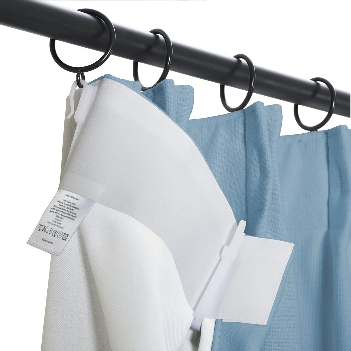 ChadMade Pinch Pleated Pure Cotton Duck Curtain Blackout Blue Drape Extra Wide Curtain Plain Weave with Blackout Lining 100Wx84L (1 Panel), BOZI Collection