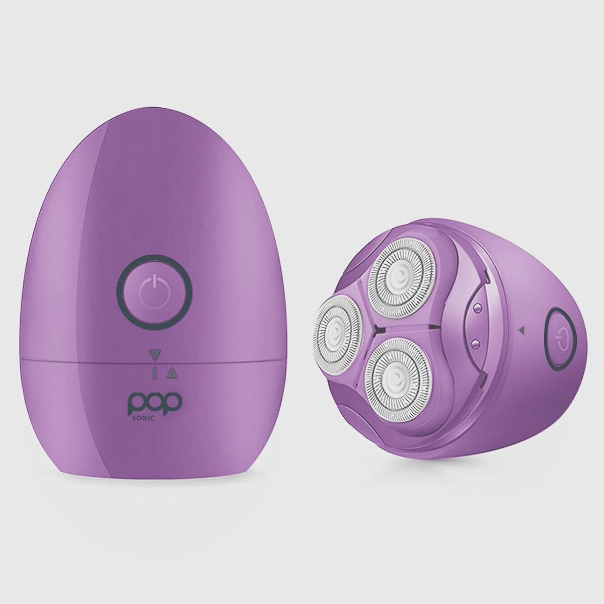 Pop Sonic Moon Shaver – 3-Head Electric Face & Body Shaver – (Lavender) – 3 Floating Rotary Heads Trimmer w/Removable Cap – Titanium Blades & Lithium-ion Battery – Razors for Women & Razors for Men