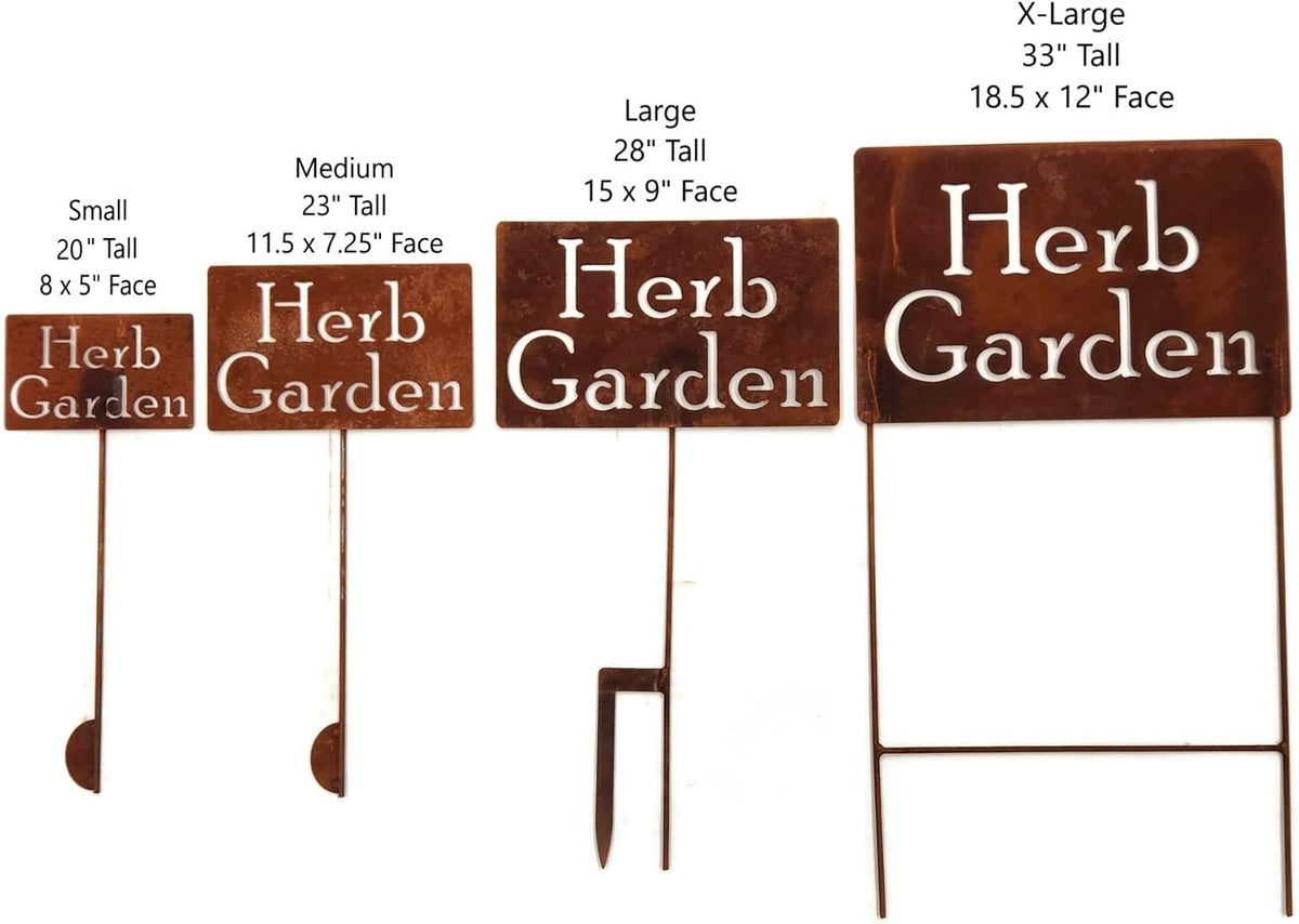 Funny Garden Stake 20 to 33 Inches Tall (Herb Garden, XL 33" Tall)