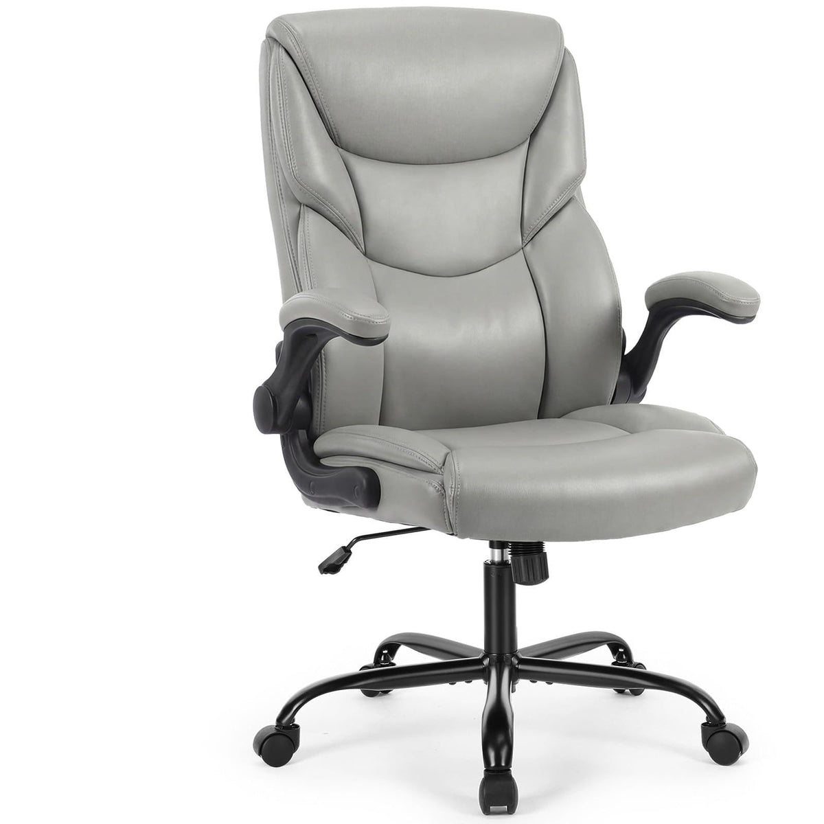Sweetcrispy Computer Desk Chair, Lumbar Support Video Game Chair PU Leather