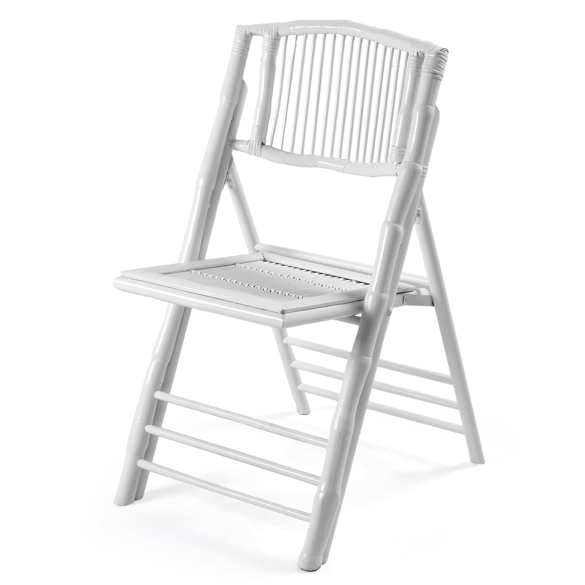 VINGLI Bamboo Folding Chair, Foldable Dining Wood Chairs Comfortable Seat for Outdoor & Indoor, Patio, Porch, Wedding, Party, Event,Brown (2 Pack)