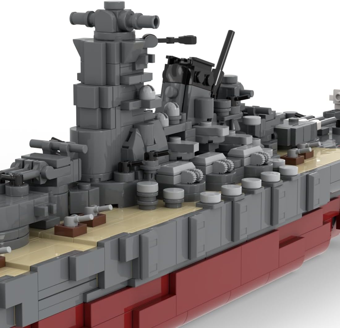 GoAssemb Yamato Battleship Military Building Blocks Set, Collectible Imperial Japanese Navy Battleship Model to Build and Display, Gift Ideal for Military Enthusiasts, G-60429-6 (1623PCS)