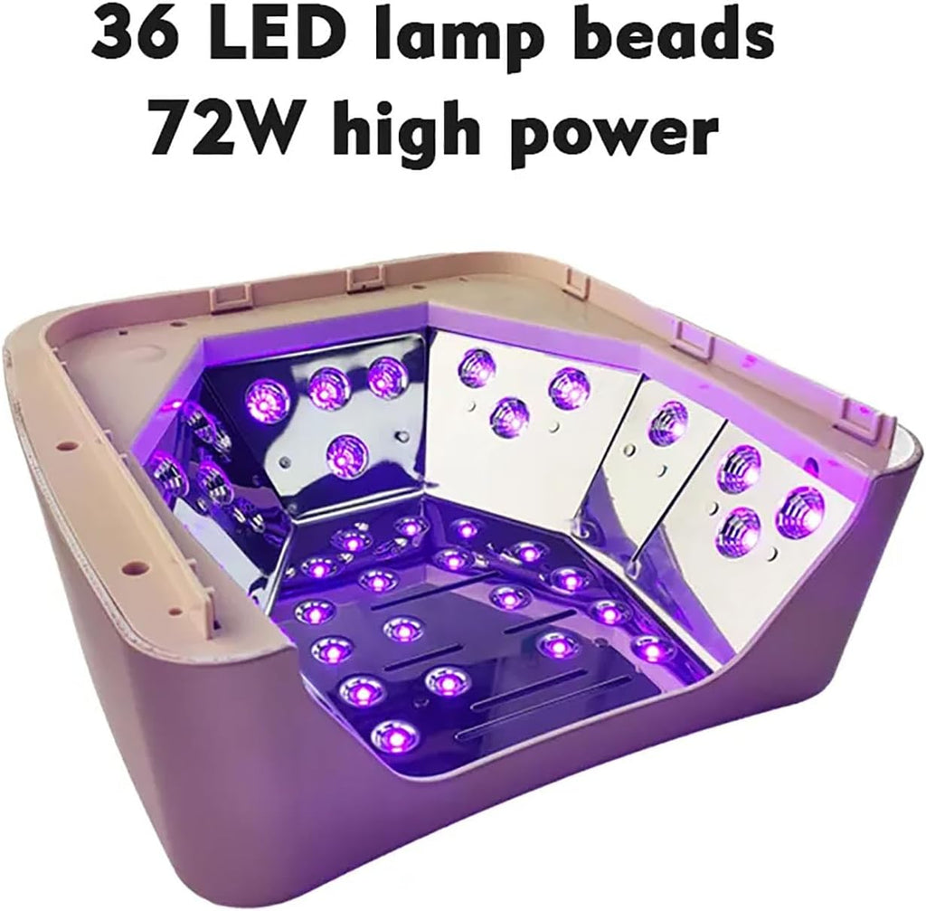 Professional Nail Dryer, Cordless LED Nail Lamp With 36 LEDpcs Lamp Beads, 4 Timing Modes and 180 Degree Uniform Illumination, Fast Drying Technology & Intelligent Sensing, for Home, Office Use