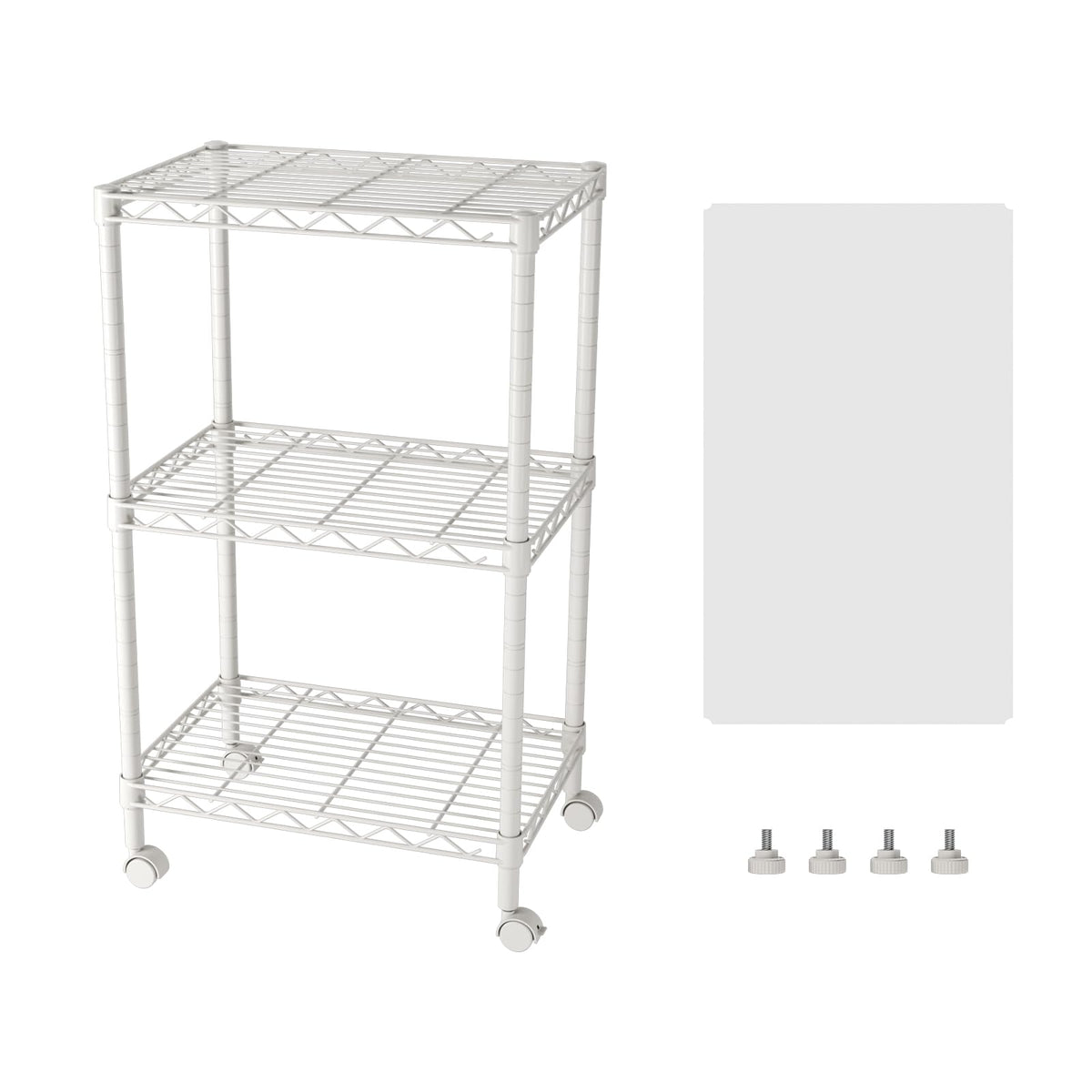 SINGAYE 5 Shelves Storage Wire Shelf Closet Metal Shelving Pantry Wheels