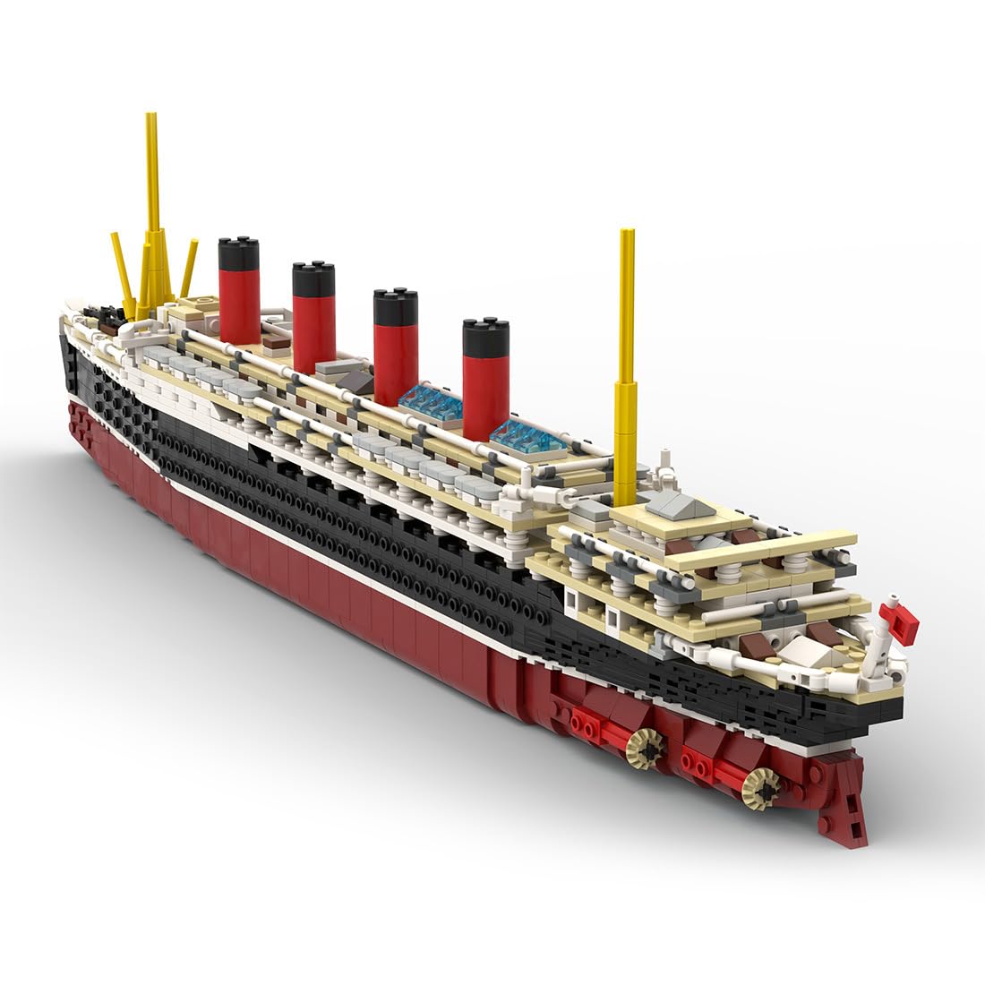 Cruise Ship Building Kit, 1/400 RMS Mauretania Large Cruise Ship Model Assembly Steamship Toy Sets, Creative MOC for Adults (1871PCS)