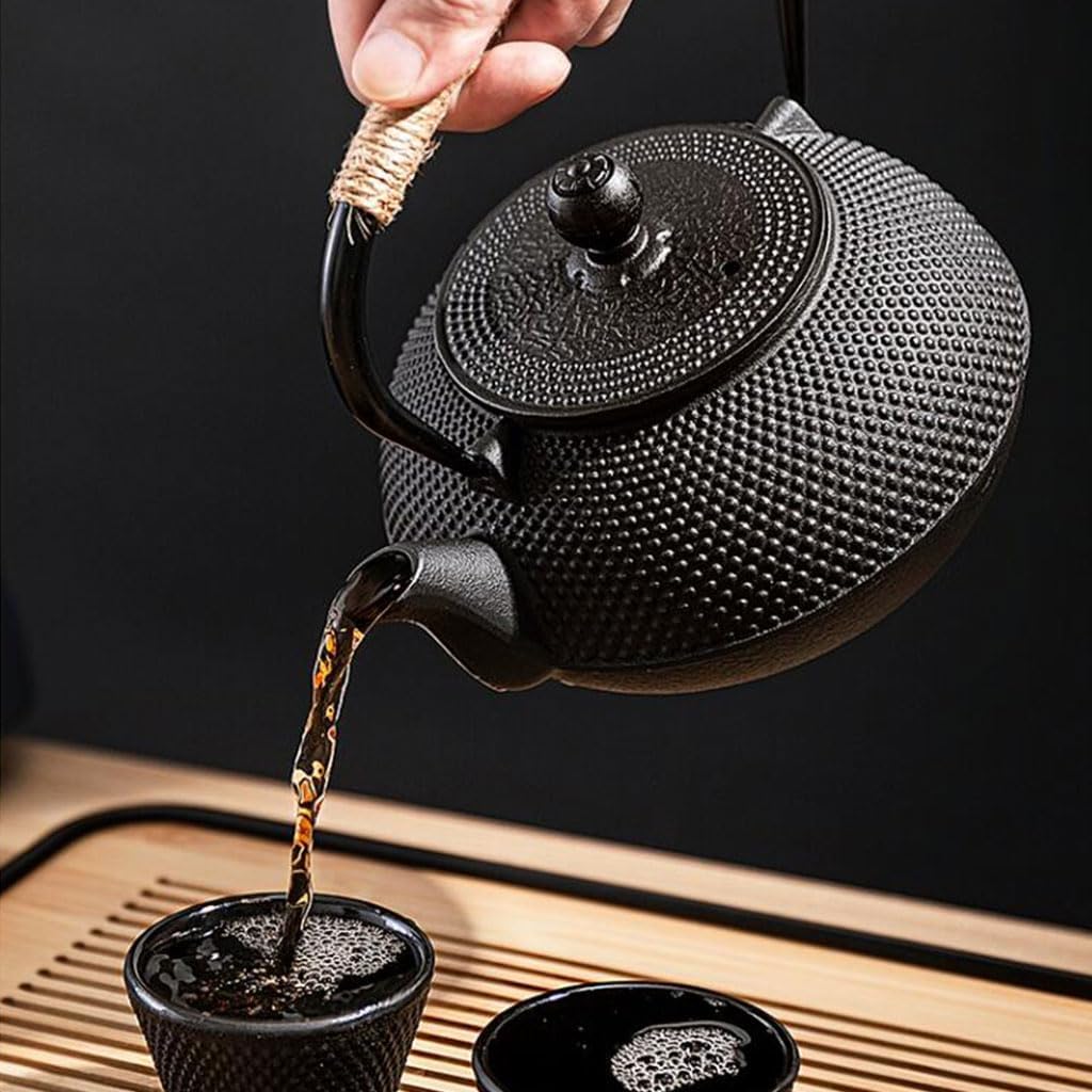 Removable Home cast iron teapot with lid tea set portable large capacity tea maker with liner tea kettle for stovetop Cleanable