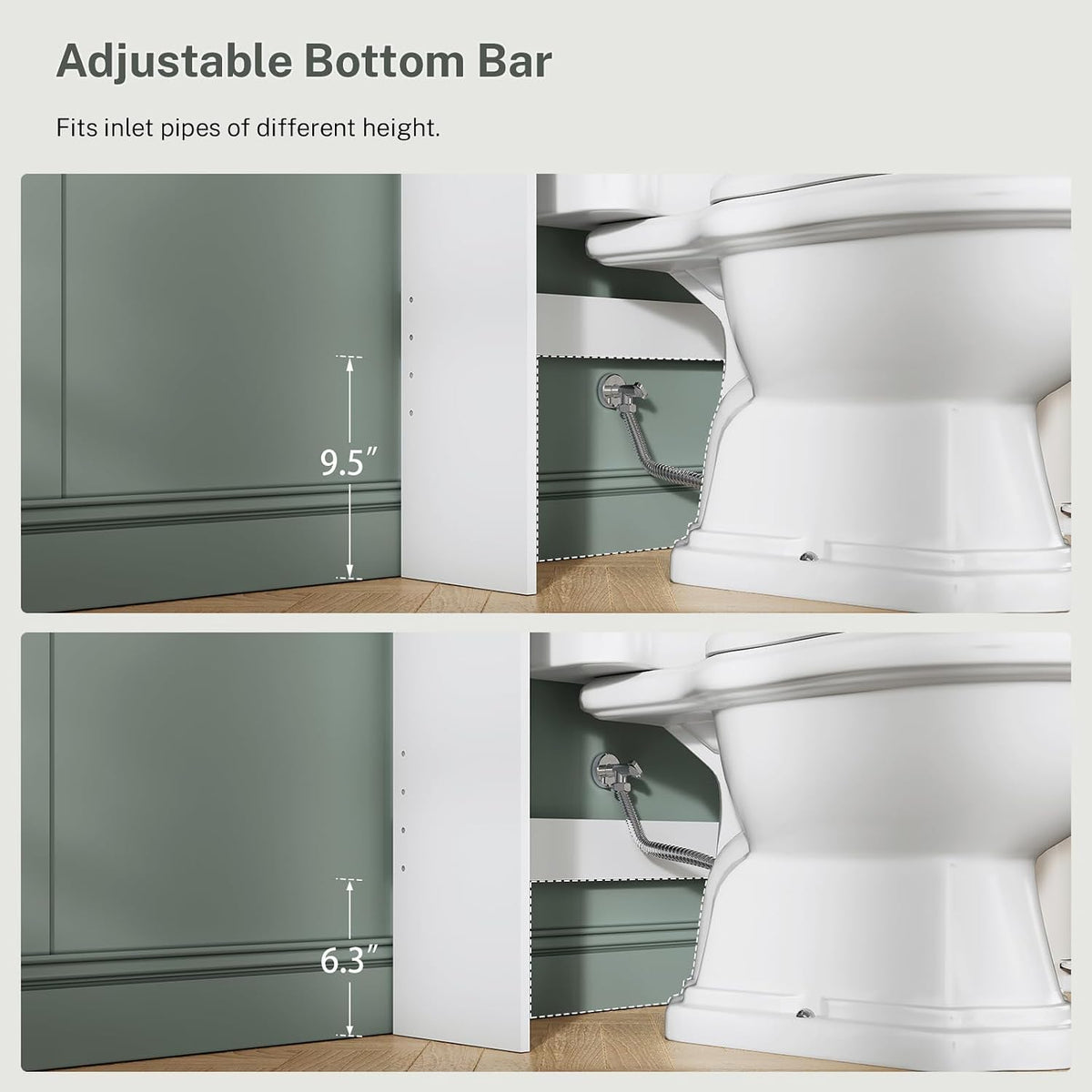 TEENFON Over The Toilet Storage Cabinet with 4 Open Shelves and Adjustable Shelf, Extra Tall Bathroom Organizer Unit with 2 Barn Doors, Home Space Saver for Bathroom, Laundry Room, White