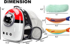 Expandable Cat Carrier Backpack with Catnip Toys, Backpack for Cats Kitten Small Puppy, Airline Approved Cat Bubble Backpack, Space Capsule Astronaut Carrier… (RED BP&Toy, Back Extension)