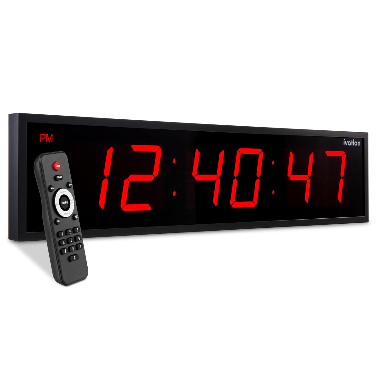 Ivation Oversized Digital Wall Clock with Large LED Display & Timer, 36"