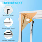 Roof Hatch 27.95" L X 27.95" W Roof Security Door Aluminum Alloy Attic Door, White Deck Installation Roof Window for Home Warehouses Hotels