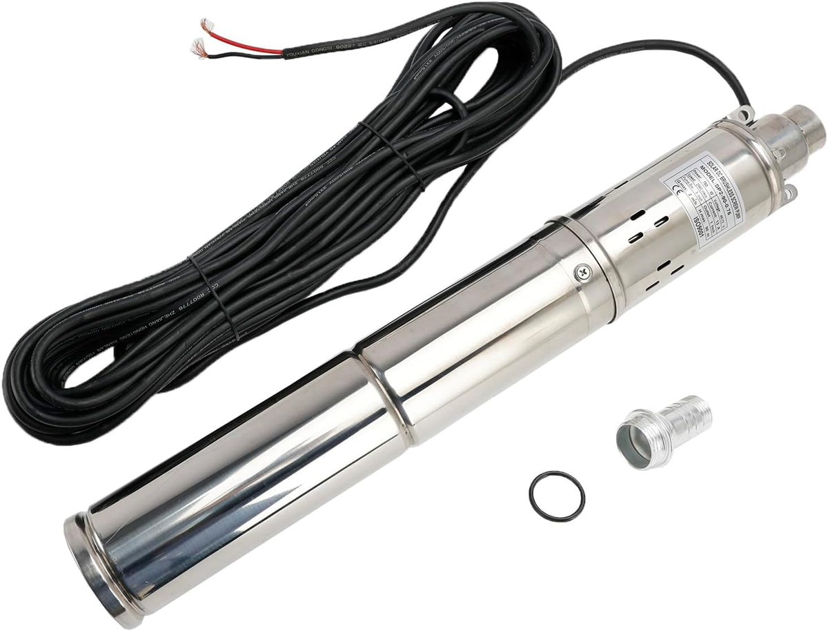 3" 48V 750W MPPT Screw Solar Bore Pump Submersible Deep Well Hole Steel 90M 750W Deep Well Solar Pump with 15M Line