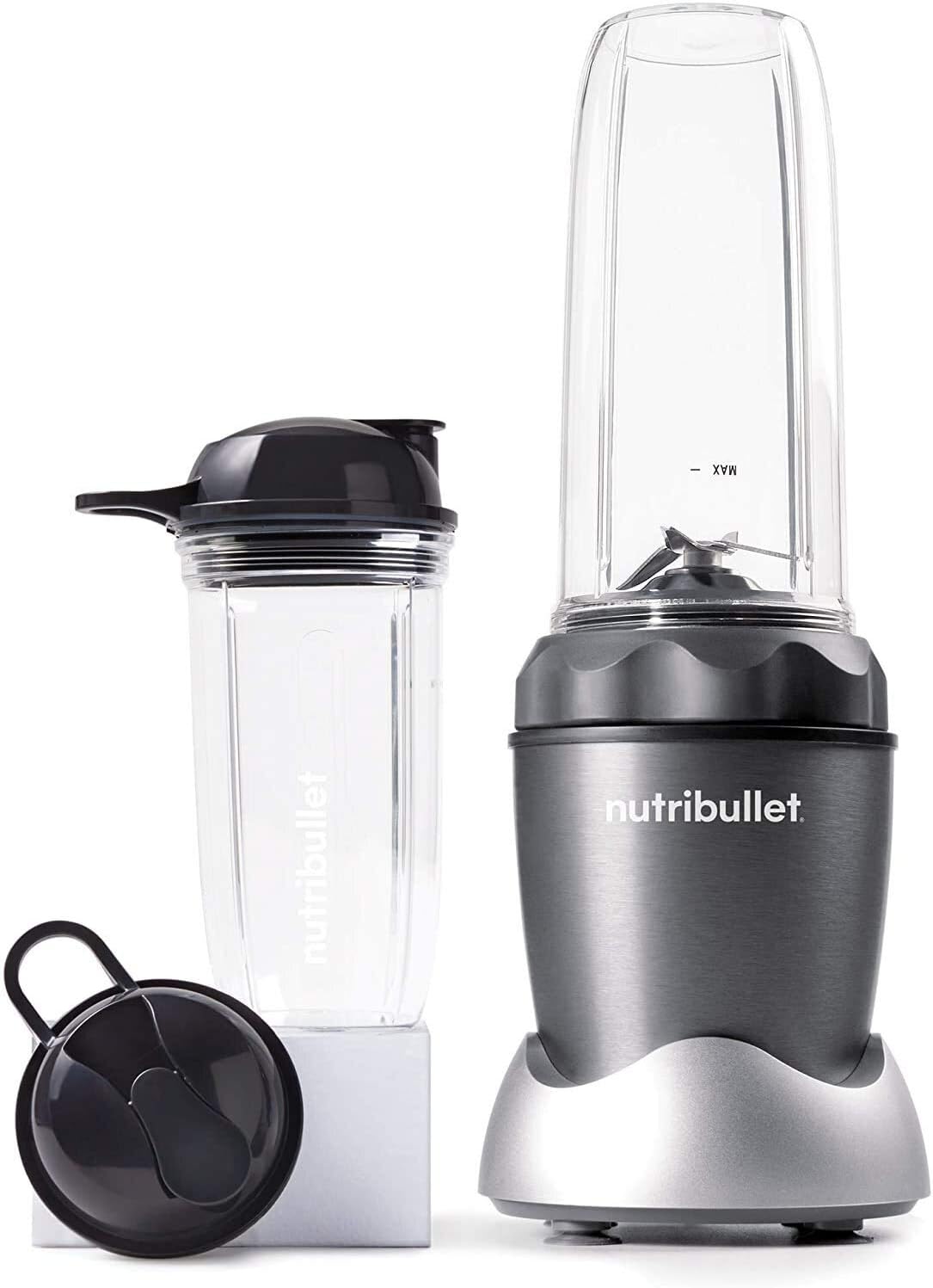 NutriBullet NB50100C Pro 1000 Single Serve Blender (1000W) 7-Piece Set, Dark Gray/Light Gray Skirt
