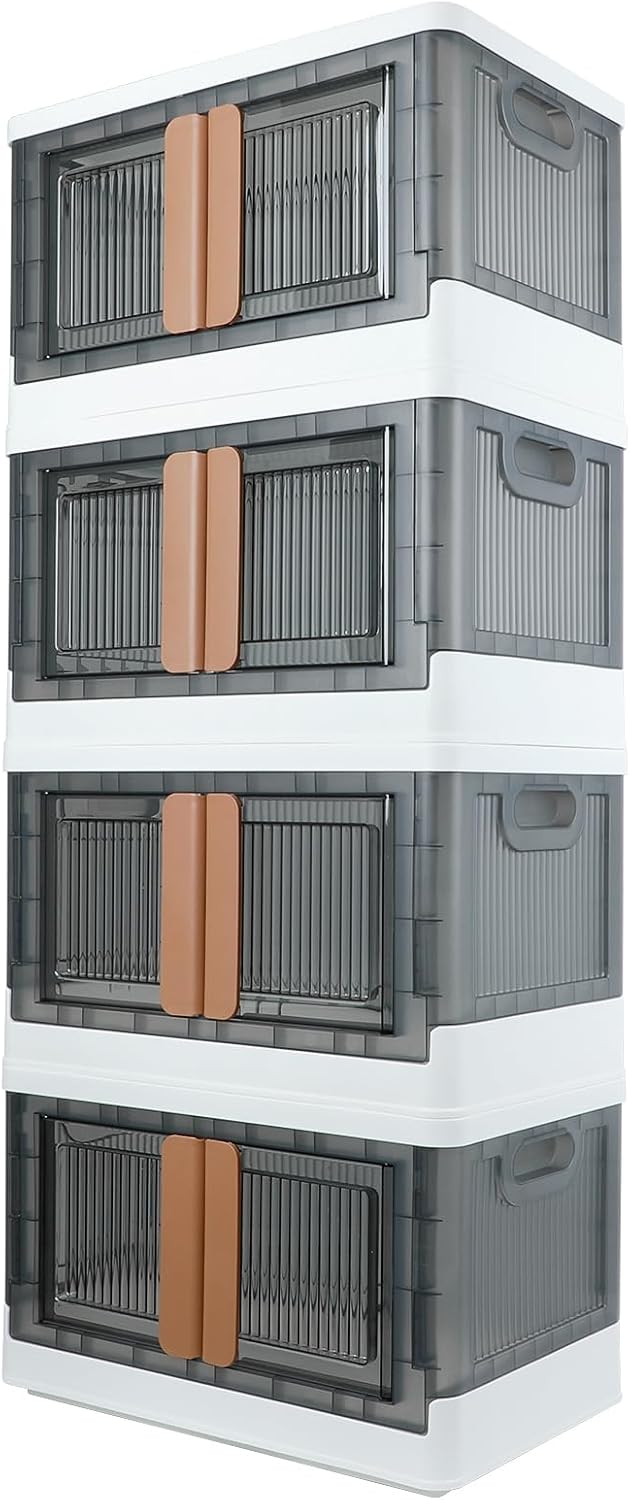 Storage Box, Plastic Cabinet, 8.4 Gals (32L) Each One, 4 Packs