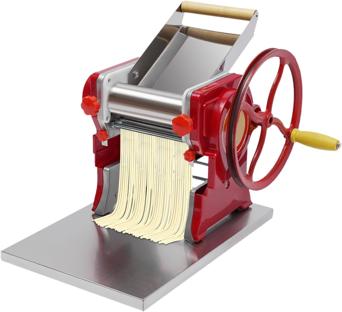 Commercial Manual Dough Roller Sheeter, Noodle Pasta Dumpling Maker Machine W/0.12in Cutterhead,Noodle Thickness 0.5-5mm For Commercial Home Use