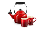 Le Creuset Demi Kettle (1.25 qt.) and 2 Mugs (14 oz. each), Oyster