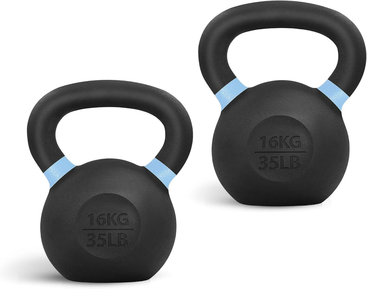 Yes4All Powder Coated Kettlebell, 9–88 lb Cast Iron Weights