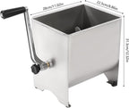 Meat Mixer Machine 20 lbs Commercial Manual Meat Mixers 201 Stainless Steel Meat Grinder Sausage Mixer Machine Meat Processing Equipment Ground Beef Hand Mixer with Lid