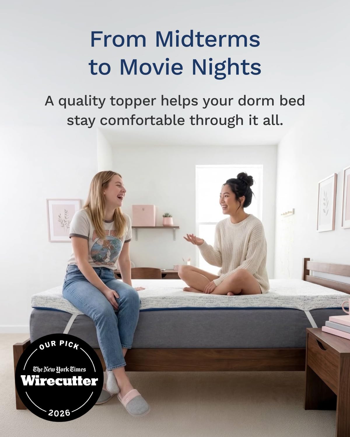 Viscosoft 3 Inch Memory Foam Mattress Topper Full XL - Pressure Relief
