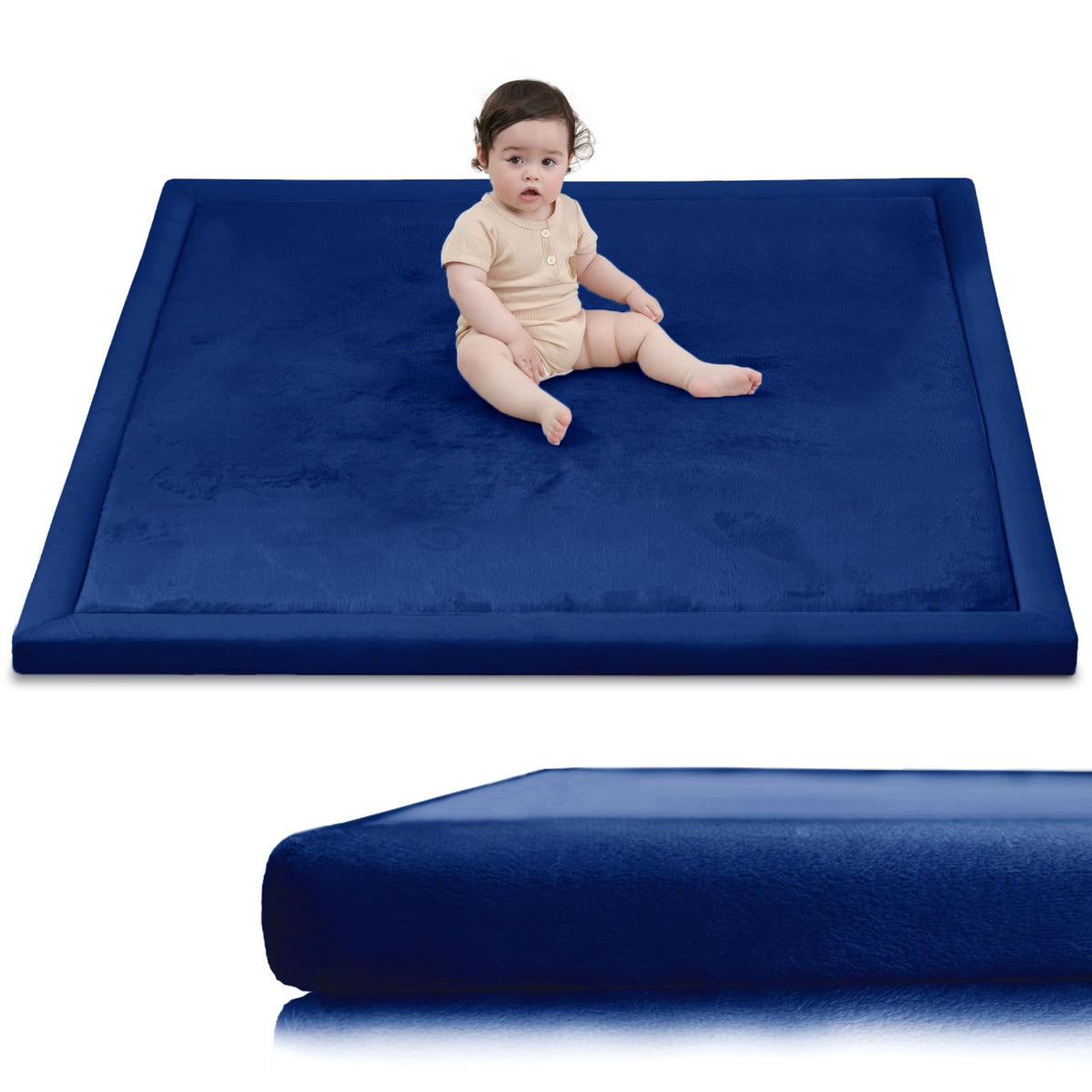 Huloo Sleep Large 1.3" Thick Baby Play Mat for Floor, 79"×59"(Dark Gray)