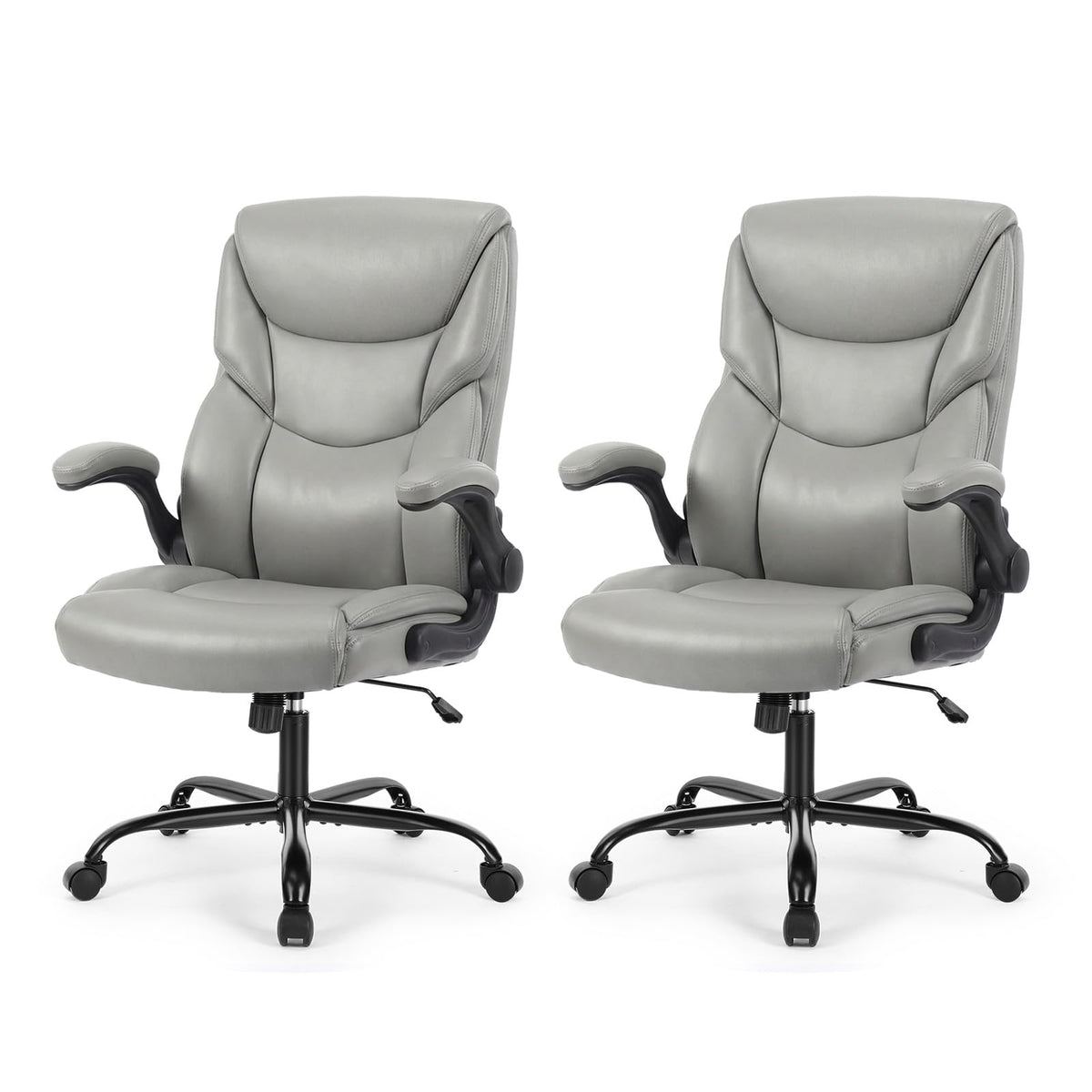 Sweetcrispy Computer Desk Chair, Lumbar Support Video Game Chair PU Leather