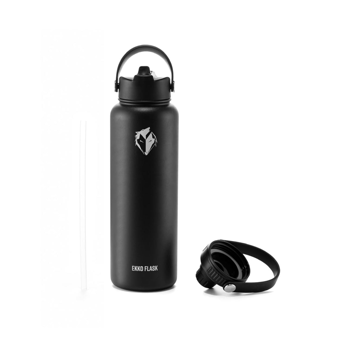 Ekkovision Ekko Flask Insulated Water Bottle, Stainless Steel, Black,128 Oz