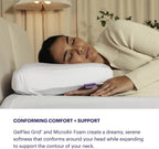 Purple DreamLayer Pillow - Standard Size - Cooling Memory Foam Alternative Neck Pillow, Soft Contour-Hugging GelFlex Grid and MicroAir Foam, Adjustable Loft, Pressure-Relieving Support