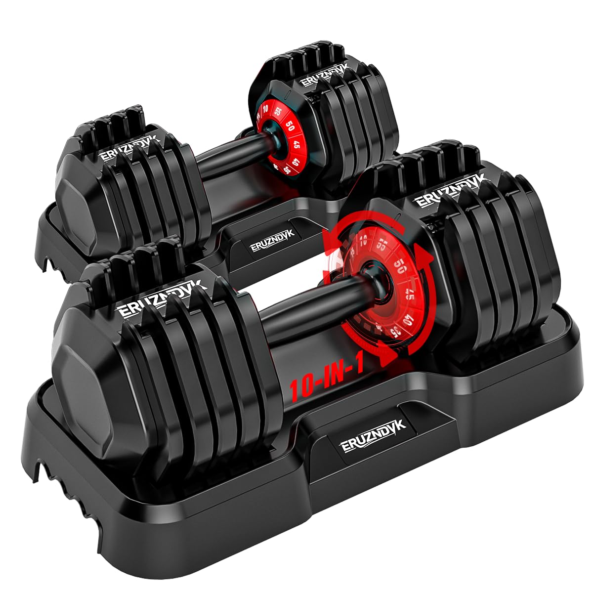 25/50lbs Adjustable Dumbbell Set of 2, 5-in-1 Free Weights Set