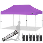 Eurmax USA 10x10ft Pop Up Canopy,Commercial Instant Tent for Outdoor Events,Patented No-Tip Rolling Storage Bag with 4 Sandbags,UV & Water Resistant,Heavy Duty Portable Shelter Gazebo,White