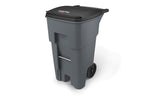 Rubbermaid Commercial Products Brute Rollout Trash Can, Gray, 65-Gallon