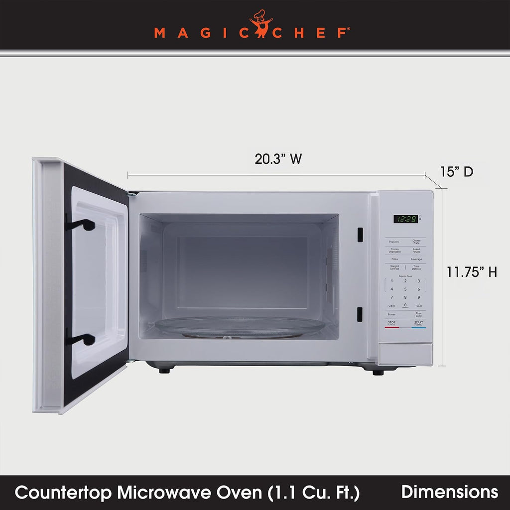 1.1 cu. ft. Countertop Microwave Oven in White