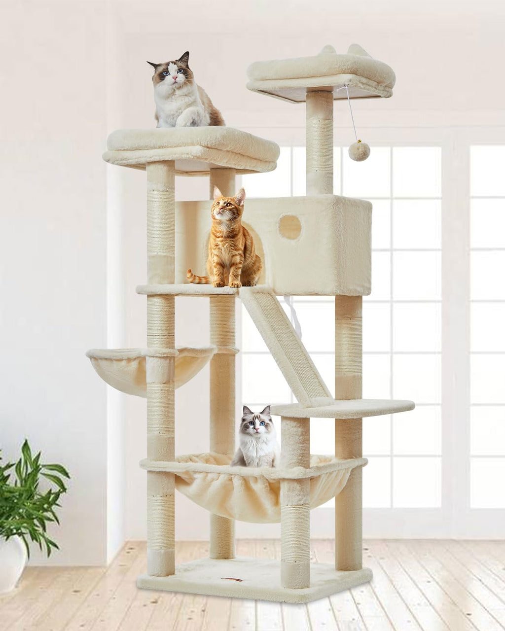 Taoqimiao Cactus Cat Tree, 71 in Extra Large Cat Tower for Indoor Cats