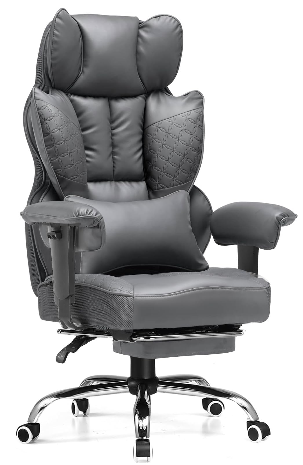 GTPLAYER Big and Tall Gaming Chair 400lbs Heavy Duty Office Chair with Footrest, High Back Pocket Spring Lumbar Support, Ergonomic Wide Comfy Seated Cushion for Lower Back Pain Relief, Earth-Black